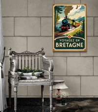 Affiche locomotive à vapeur Bretagne Art Déco