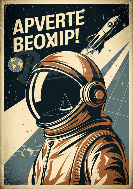 Affiche vintage tenue spatiale rétro