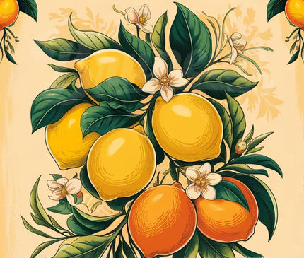 Affiche citron et orange vintage