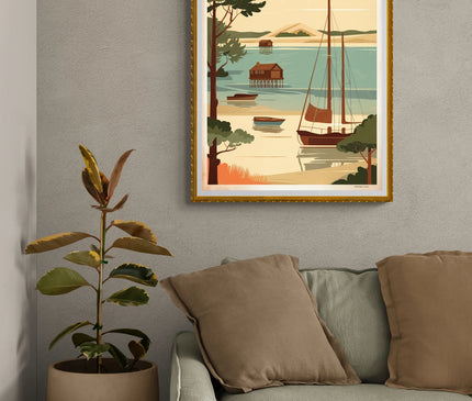 affiche vintage arcachon