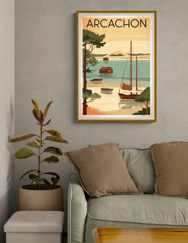 affiche vintage arcachon