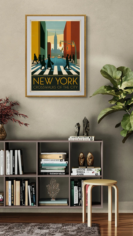Affiche vintage passage piéton de New York