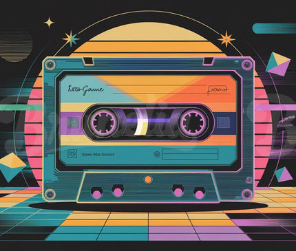 Affiche vintage cassette de jeu vidéo rétro