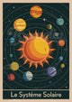 Affiche Le Système Solaire planètes orbites bleu nuit