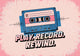 Affiche cassette audio rétro Play Record Rewind