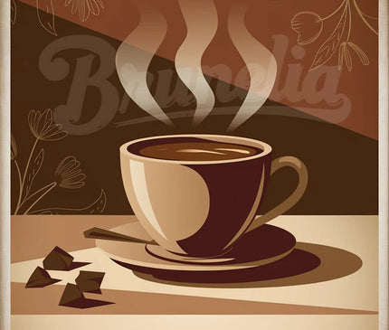 Affiche chocolat chaud fumant vintage