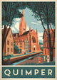 Affiche Quimper architecture bretonne années 1930