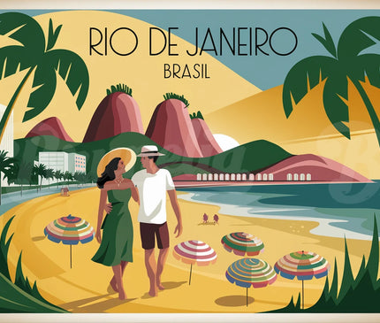 Affiche plage vintage Rio