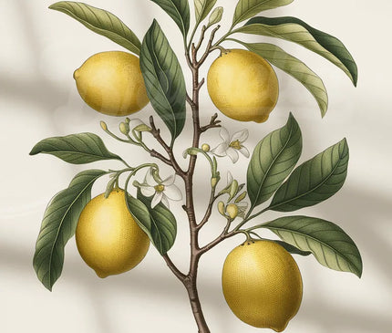 Affiche illustration citron vintage