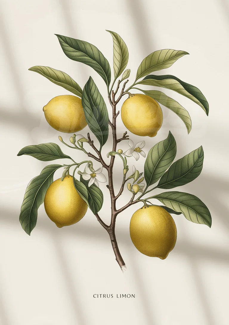 Affiche illustration de citronnier Citrus Limon