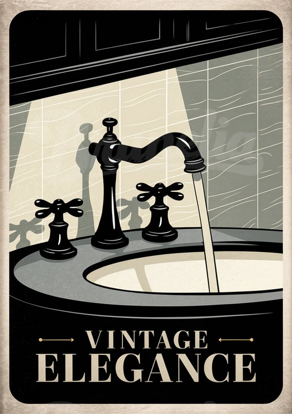 affiche robinetterie rĂ©tro
