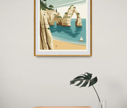 affiche vintage etretat