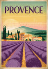Affiche Champs de Lavande Méditerranéens Rétro