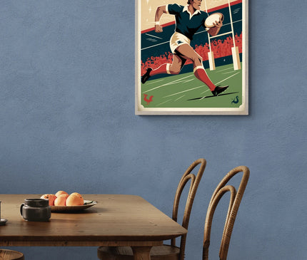 affiche rugby vintage