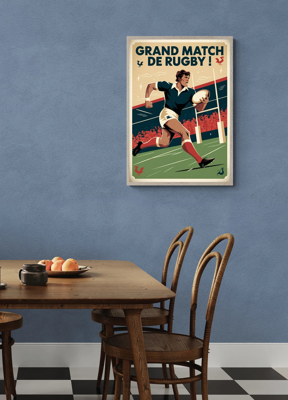 affiche rugby vintage