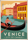 Affiche Gondolier marinière Campanile palais Venise