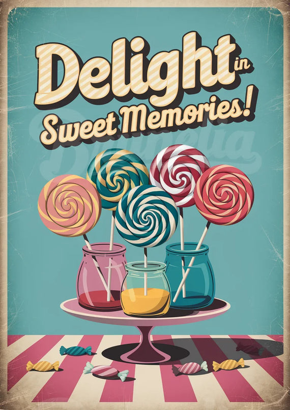Affiche sucettes rétro