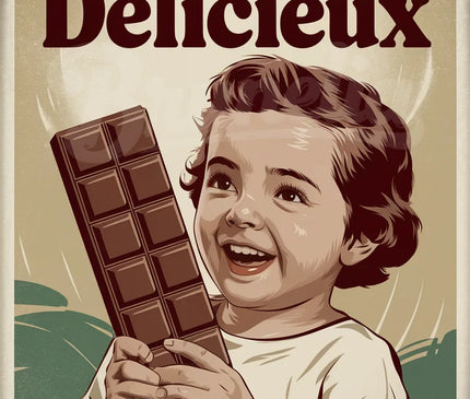 affiche cuisine chocolaterie ancienne