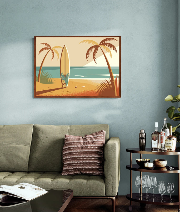 Affiche vintage planche de surf 1