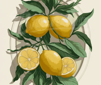 Affiche citron et menthe vintage