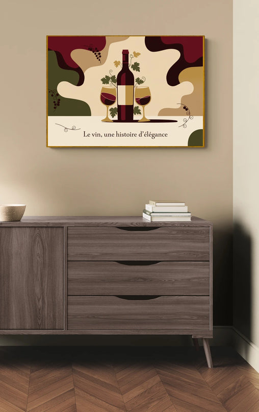 affiche vintage bouteilles en verre