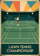 Affiche Championnat de Lawn Tennis style Art Déco