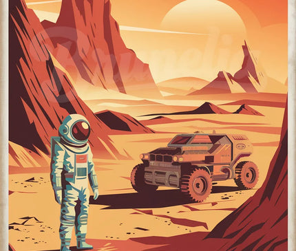 Affiche vintage planète imaginaire