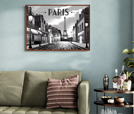 affiche retro noir et blanc