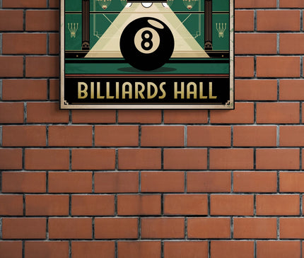 Affiche vintage billard rétro