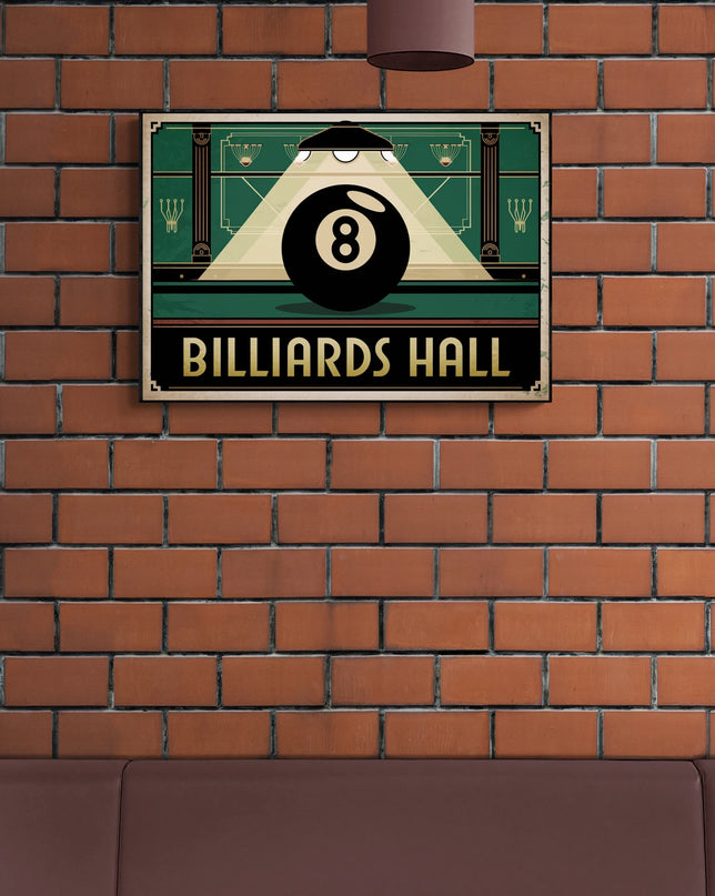 Affiche vintage billard rétro