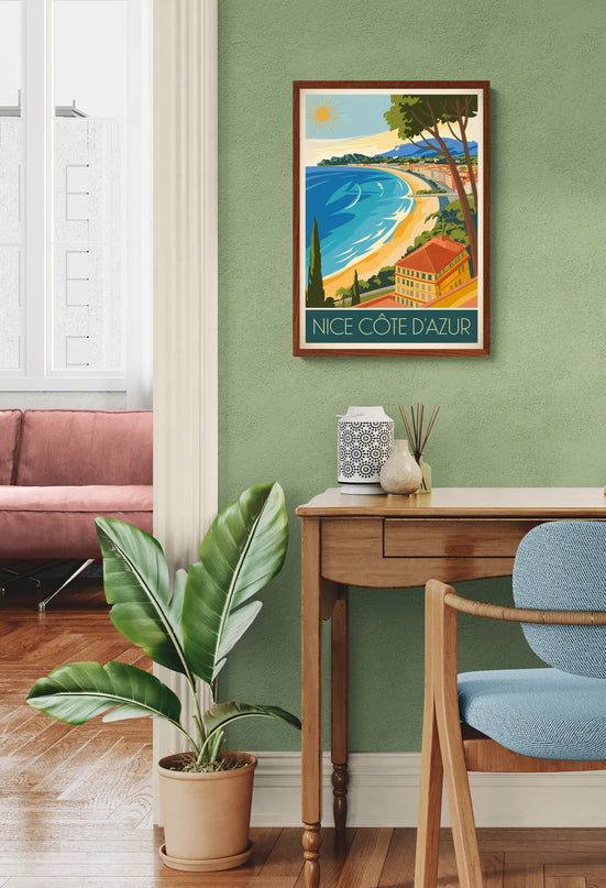 Affiche vintage ambiance Art Déco colorée