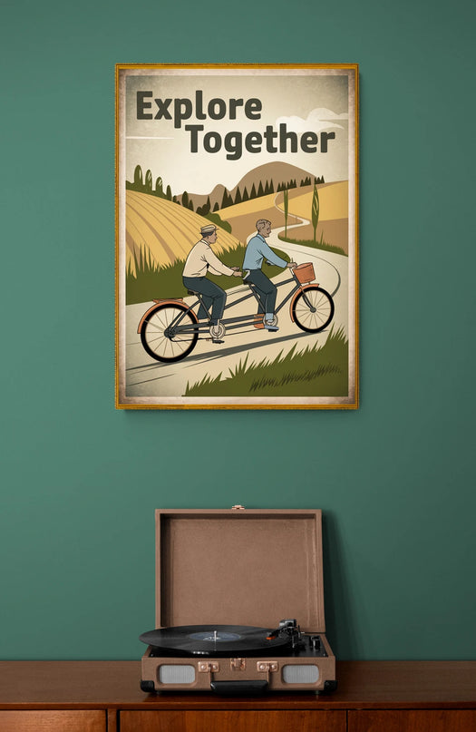 Affiche tandem vintage