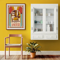Affiche Rétro Art déco avec message d'amour Café