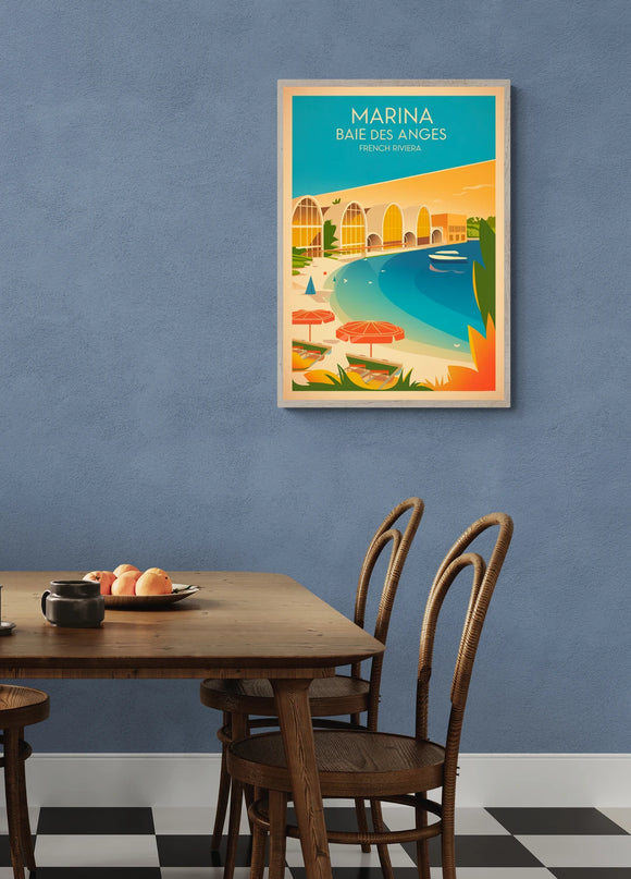 Affiche vintage baie des Anges