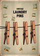 Affiche épingles à linge en bois vintage