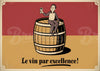 Affiche homme tonneau de vin style années 1930