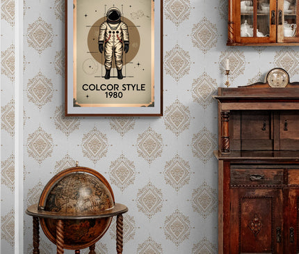 Affiche vintage combinaison spatiale rétro