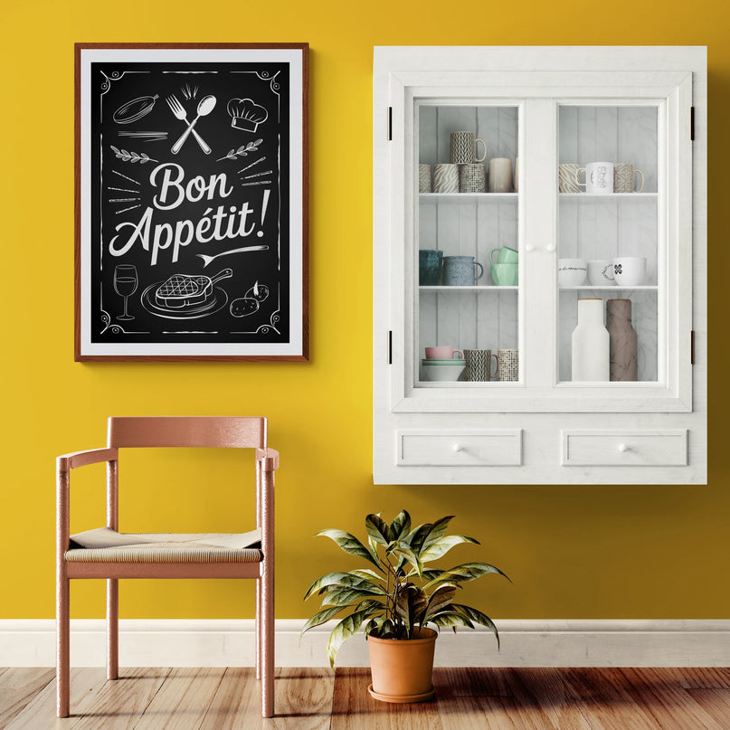 affiche cuisine vintage noir et blanc 1