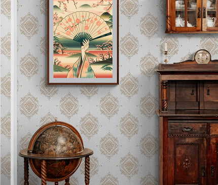 Affiche vintage éventail japonais