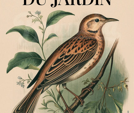 Affiche vintage oiseau sur branche