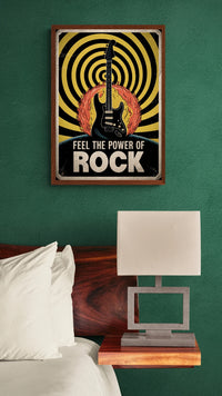 Affiche guitare électrique psychédélique années 70