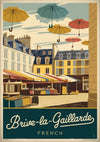 Affiche Brive-la-Gaillarde marché et parapluies