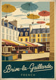 Affiche Brûle-la-Gaillarde marché parapluies Paris