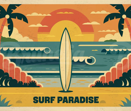 affiche vintage surf