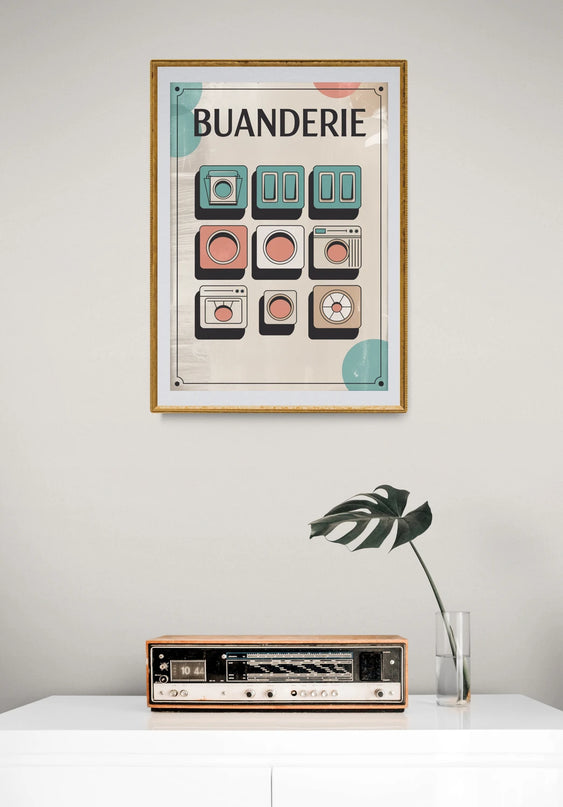 affiche buanderie vintage