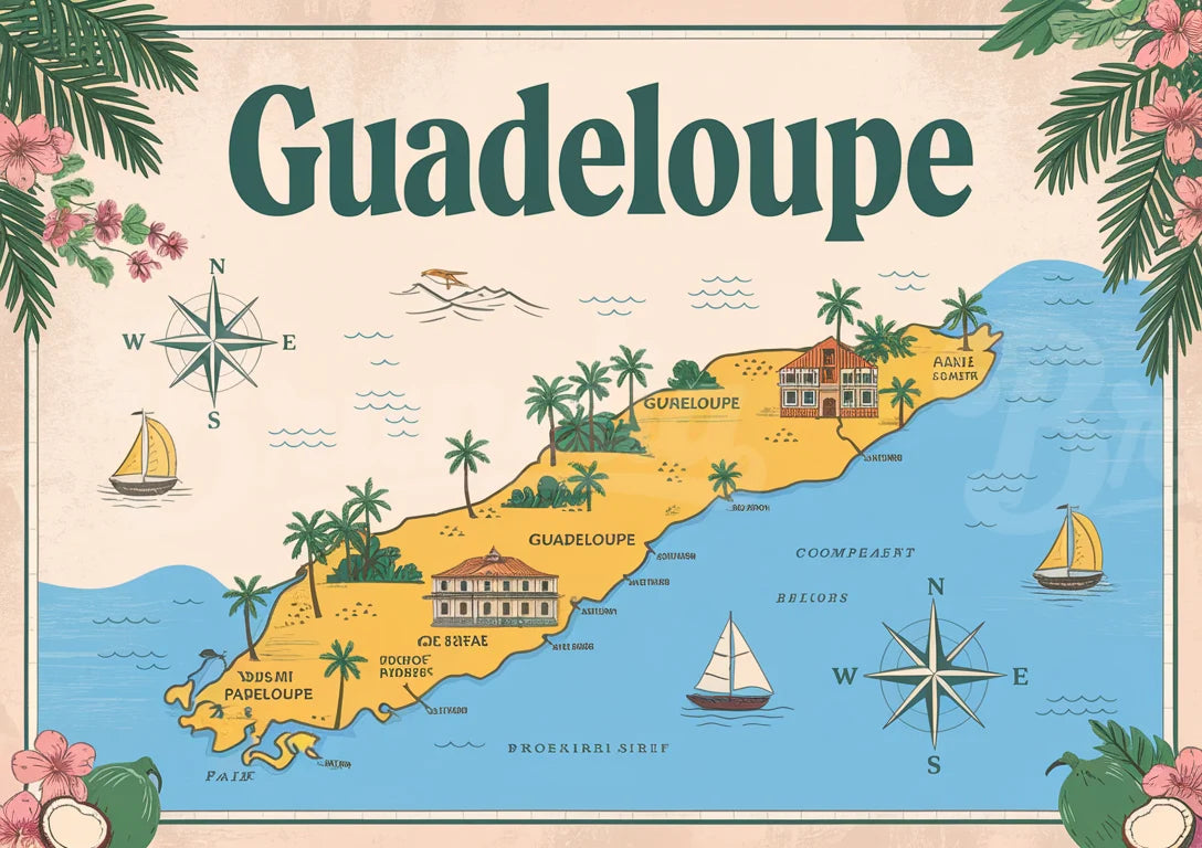 affiche vintage guadeloupe