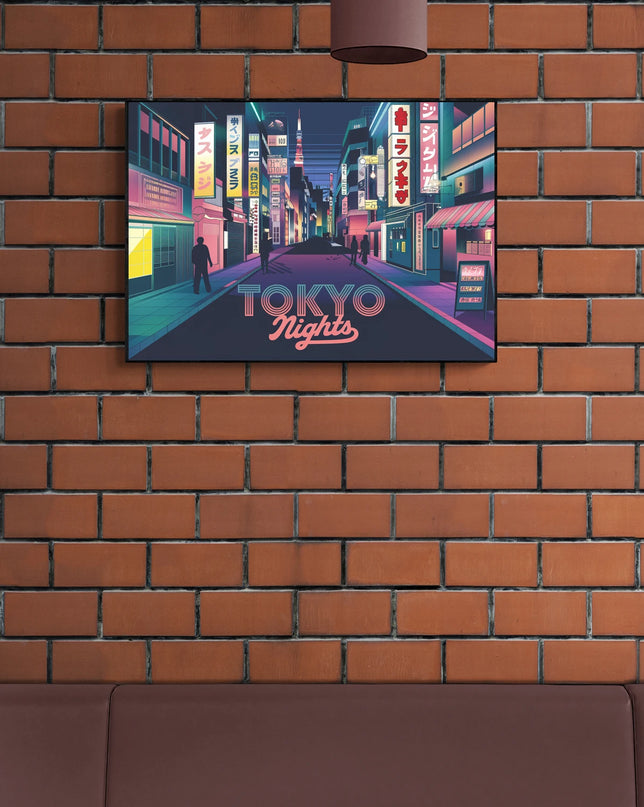 Affiche ambiance nocturne rétro Tokyo
