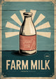 Affiche Lait fermier français années 1980 Publicitaire
