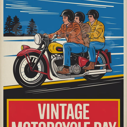 Affiche affiche événement moto vintage