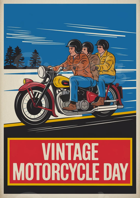 Affiche affiche événement moto vintage